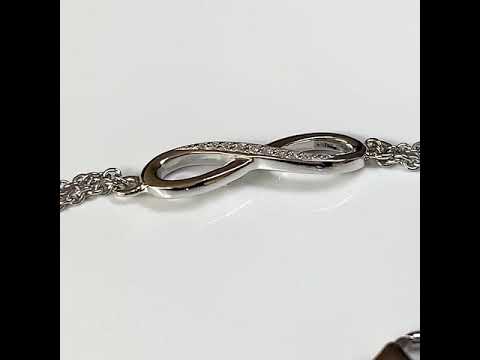 Silver Infinity Bracelet with CZ Diamonds