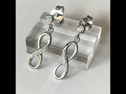Silver Infinity Earrings with CZ Diamonds
