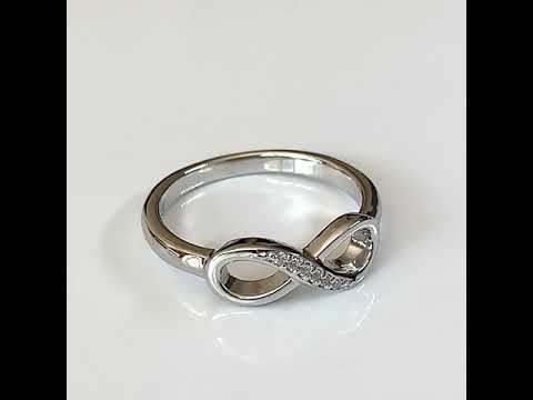 Silver CZ Diamond Infinity Ring