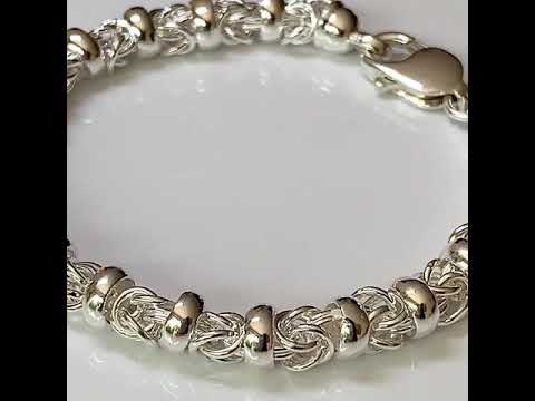 Handmade Silver Fancy Link Bracelet - Heavy