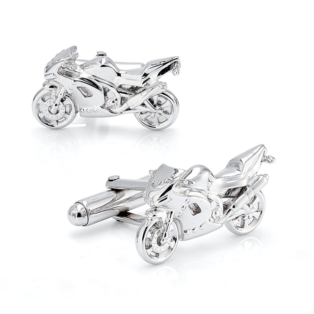 Motorbike Cufflinks in 925 Silver - Paul Wright Jewellery