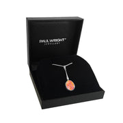 Oval Coral Pink Opal Pendant - Paul Wright Jewellery