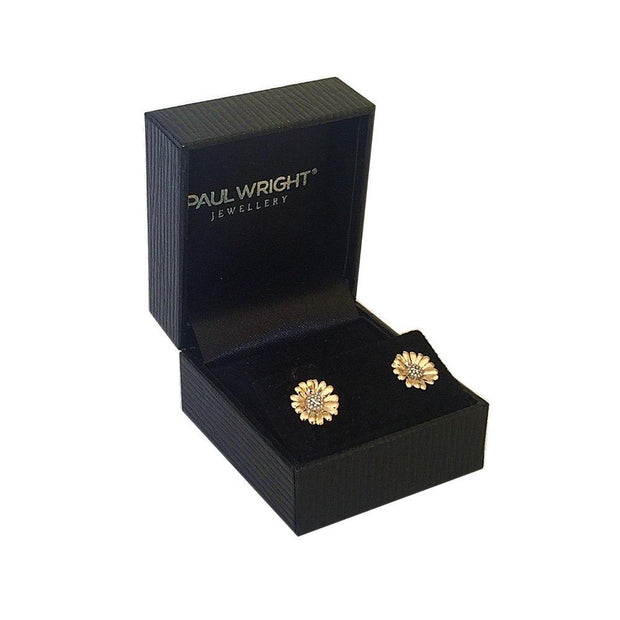 Perfectly Sculptured 9ct Yellow Gold Daisy Earrings. Ref: AEGE3001 - Paul Wright Jewellery