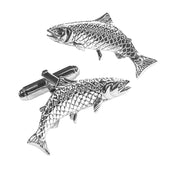 Salmon Fish Cufflinks in 925 Silver - Paul Wright Jewellery
