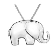 Silver Baby African Elephant Pendant Necklace, 925 Sterling Silver - Ref: AEP034 - Paul Wright Jewellery