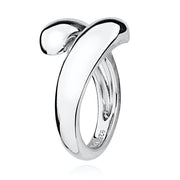 Silver Crossover Ring, Adjustable Size - Paul Wright Jewellery