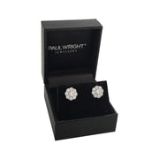 Silver CZ Diamond Daisy Earrings, 9mm - Paul Wright Jewellery