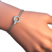 Silver CZ Diamond Halo Bracelet - Paul Wright Jewellery
