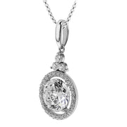 Silver CZ Diamond Halo Pendant - Paul Wright Jewellery