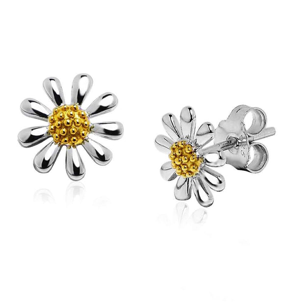 Silver Daisy Earrings 10mm - Paul Wright Jewellery
