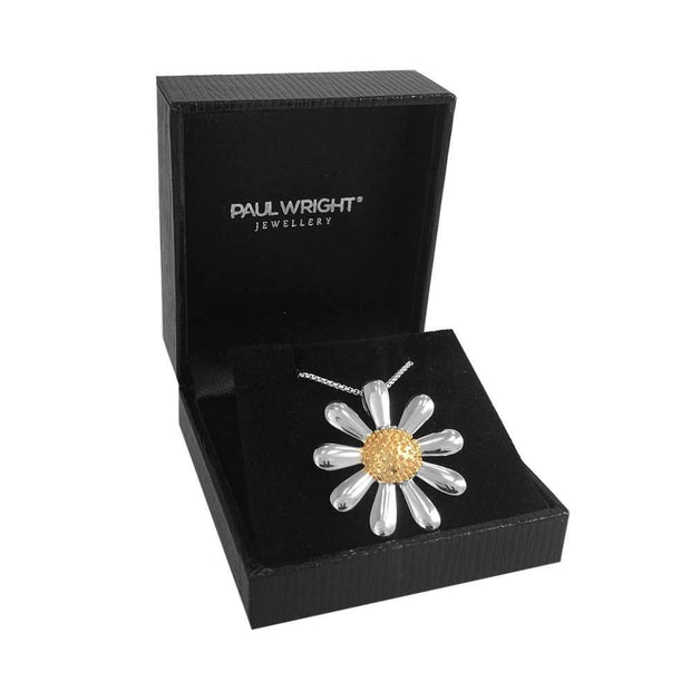 Silver Daisy Necklace 30mm - Paul Wright Jewellery