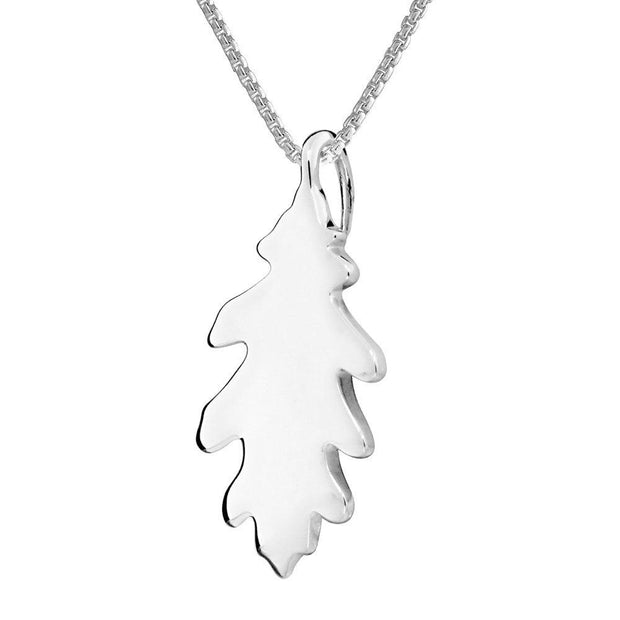 Silver English Oak Leaf Pendant Necklace - Ref: AEP033 - Paul Wright Jewellery