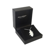 Silver English Oak Leaf Pendant Necklace - Ref: AEP033 - Paul Wright Jewellery