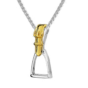Silver & Gold Plated Equestrian Stirrup Pendant - Paul Wright Jewellery