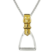 Silver & Gold Plated Equestrian Stirrup Pendant - Paul Wright Jewellery