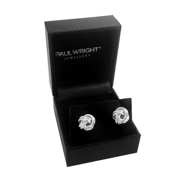 Silver Knot Earrings 8mm or 10mm - Paul Wright Jewellery