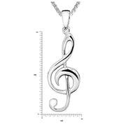 Silver Treble Clef Pendant Necklace, 925 Sterling Silver, for Music Lovers - Ref: AEP035 - Paul Wright Jewellery