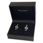 Treble Clef Silver Cufflinks - Paul Wright Jewellery