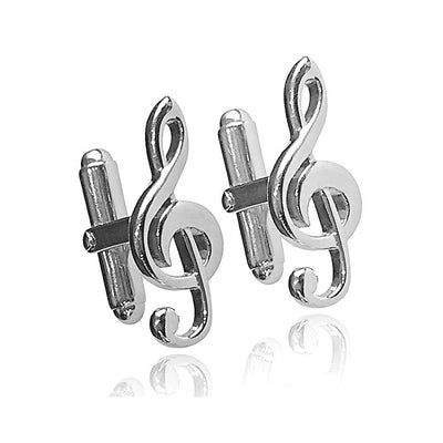 Treble Clef Silver Cufflinks - Paul Wright Jewellery