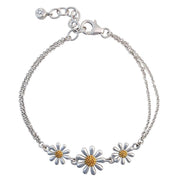 Triple Silver Daisy Bracelet - Paul Wright Jewellery